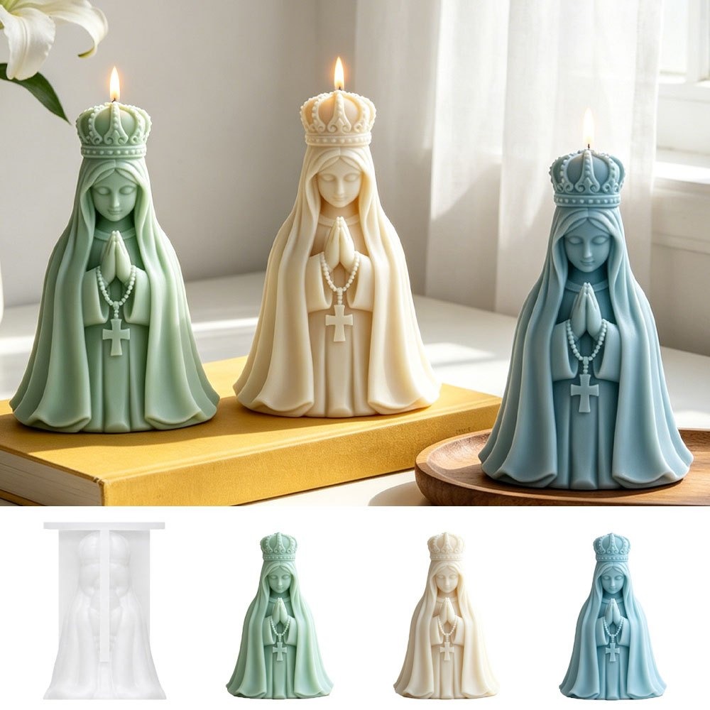 Candle Making Jelly - 3D Kroon Maagd Maria Siliconen Kaarsvorm