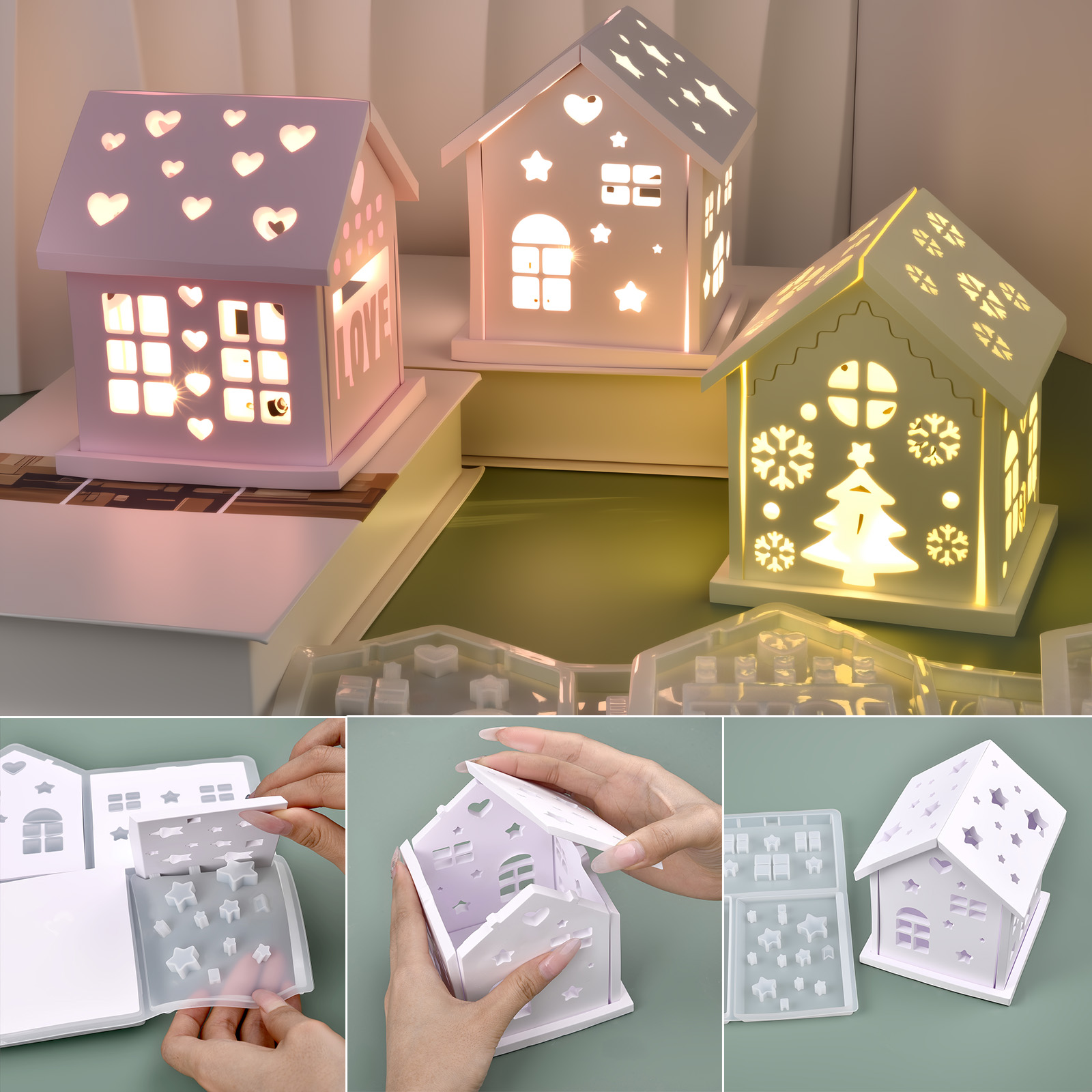 Candle Making Class - 3D Huis Siliconen Mal DIY Kerstboom