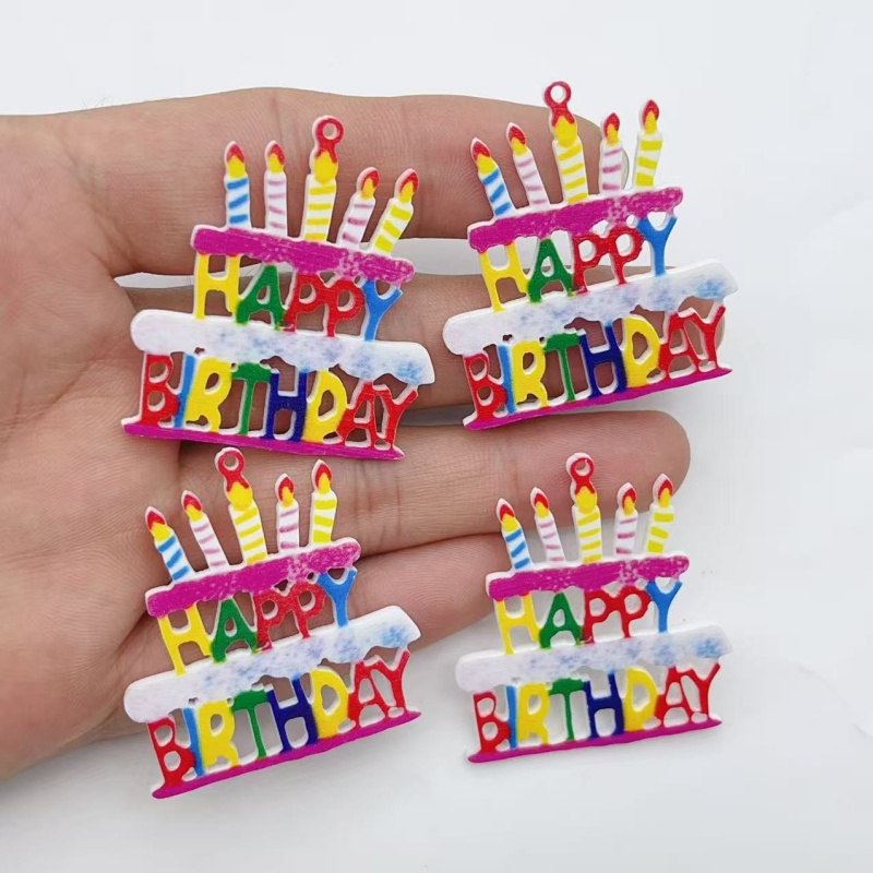 Candle Making Date - 10 stuks kleurrijke 'Happy Birthday'-taart acryl