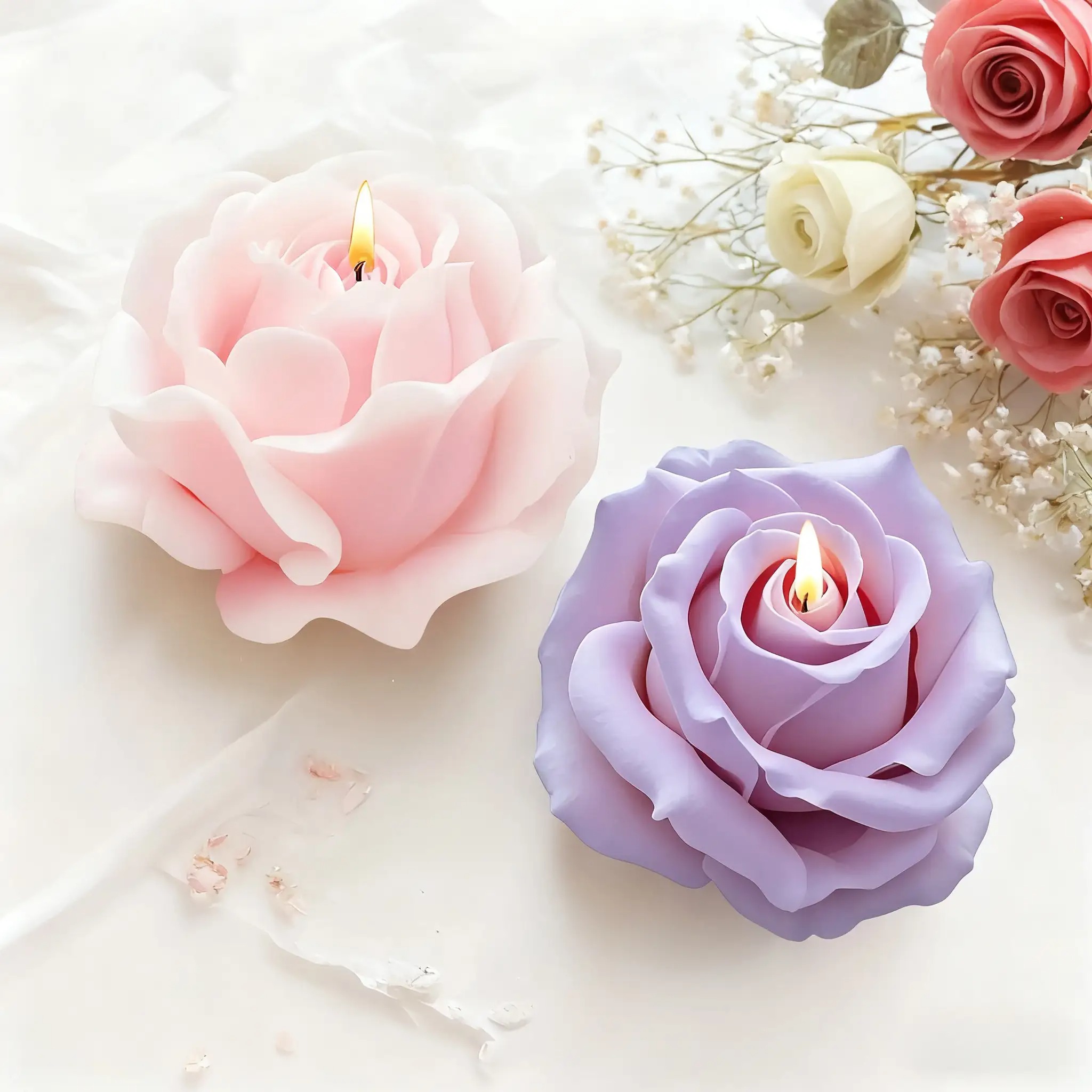 2-delige romantische 3D Rose s - Candle Making Jelly recensie en prijs