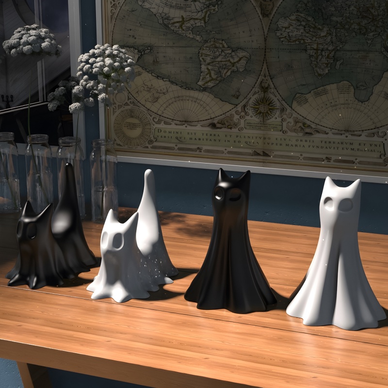 Ghost Cat Halloween Desktop Or - Candle Making Class recensie en prijs