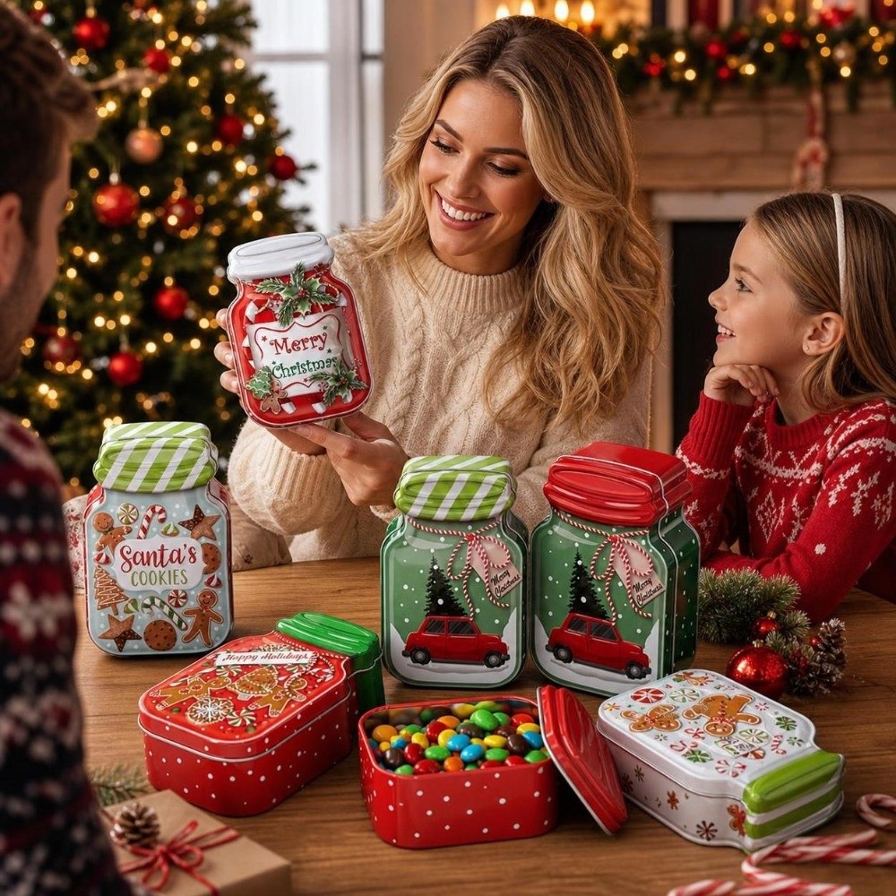 Metalen Kerstblikkendoos met d - Tin Container Lid recensie en prijs