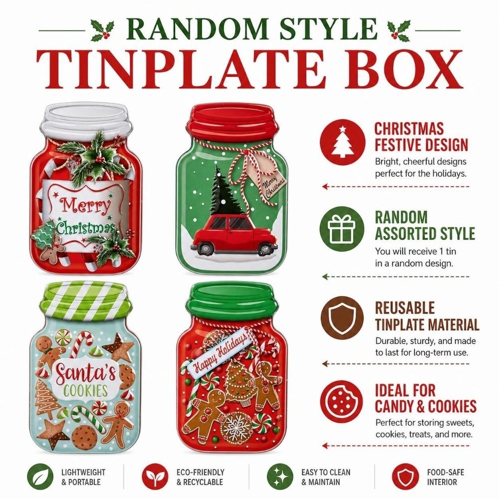 Metalen Kerstblikkendoos met d - Tin Container Lid recensie en prijs