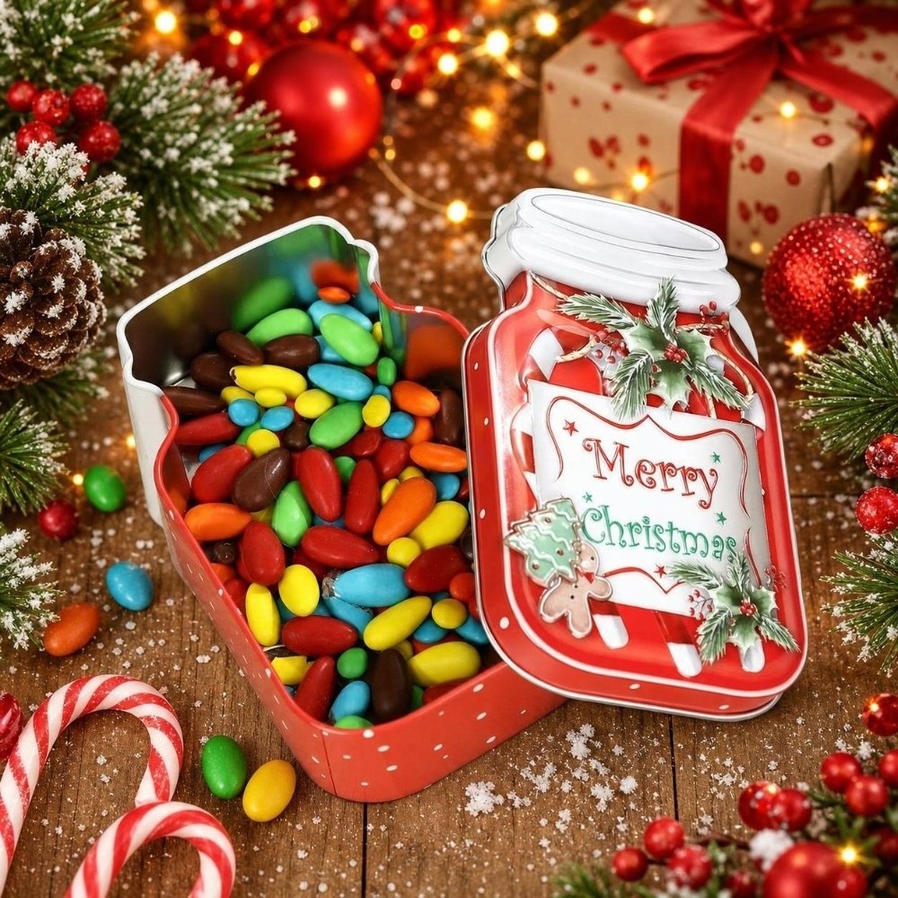 Metalen Kerstblikkendoos met d - Tin Container Lid recensie en prijs