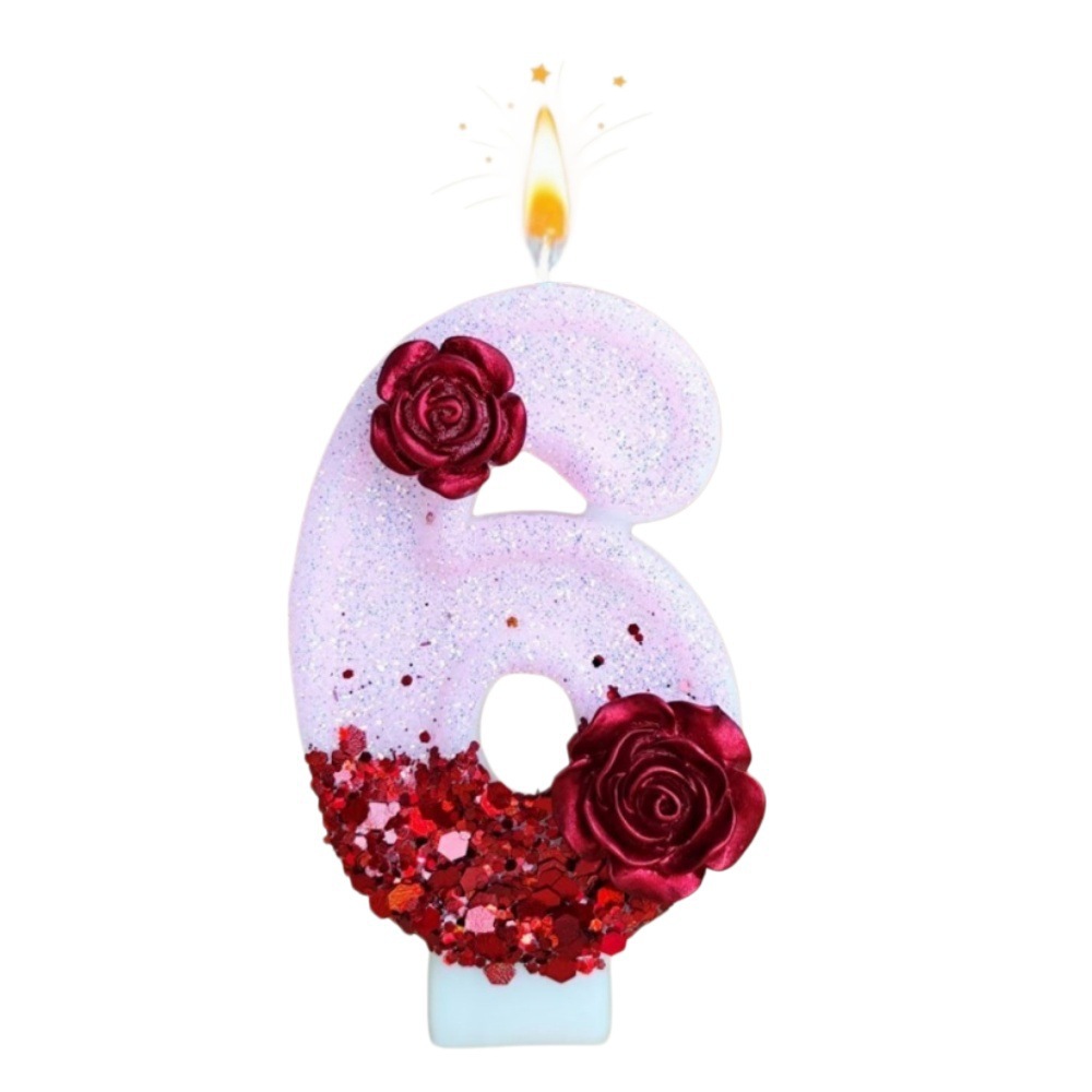 Nummer Roze Glitter Rode Roos  - Paraffin Candle Wax recensie en prijs