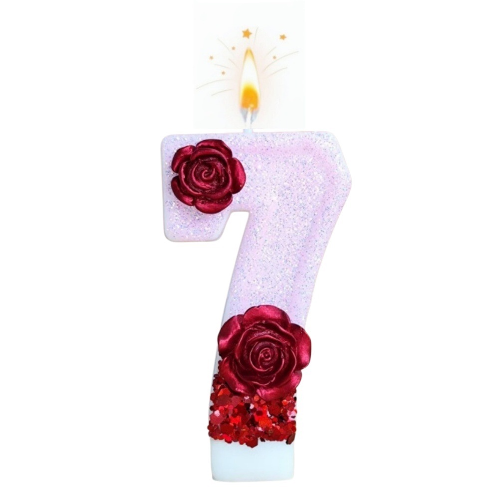 Nummer Roze Glitter Rode Roos  - Paraffin Candle Wax recensie en prijs